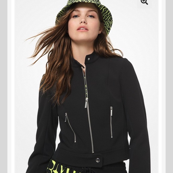 Michael Kors Twill Biker Jacket - Picture 1 of 3
